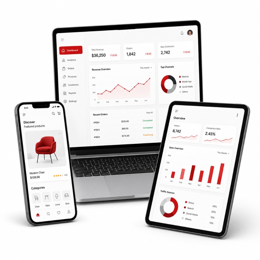 Custom software development by DigitalBitHub - web apps, mobile apps, and dashboards